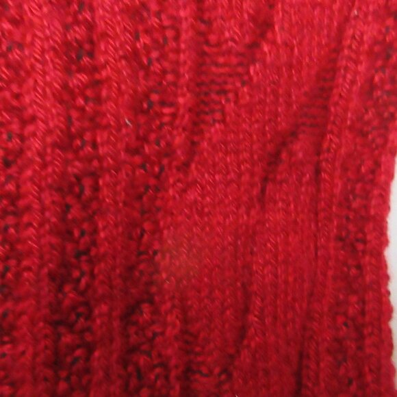 HUE Cable Ribbed Crew Length Boot Socks 2 Pack Black / Red One Size Made in USA - Picture 9 of 15